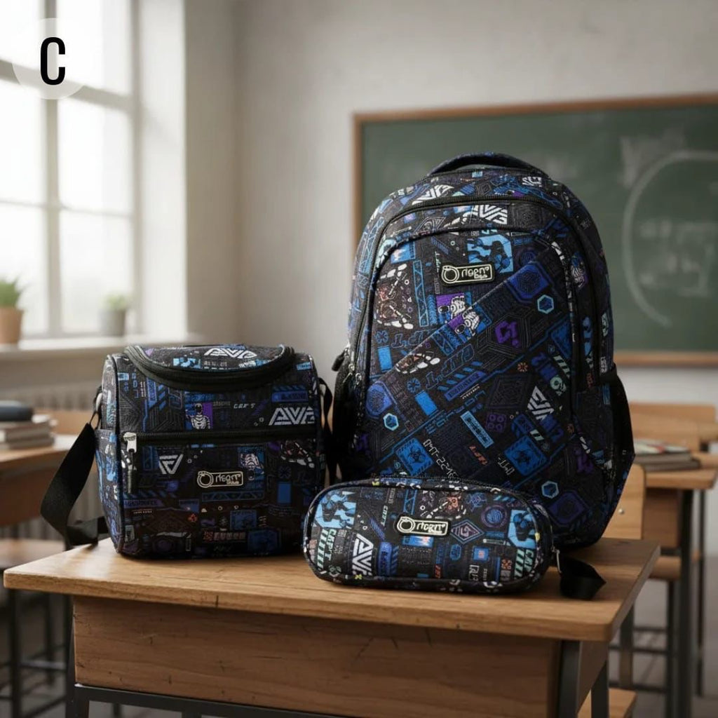 TRÍO MORRAL LONCHERA Y CARTUCHERA IMPORTADO